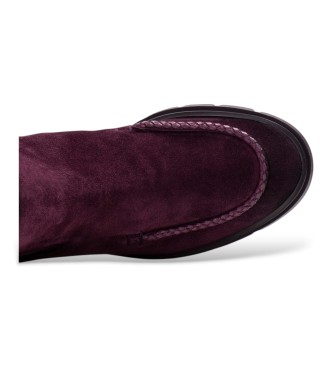 Hispanitas Botins de pele Chicago bordô
