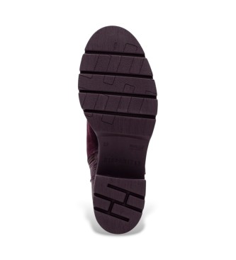Hispanitas Botins de pele Chicago bordô