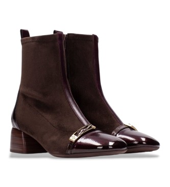 Hispanitas Botas de couro Varsóvia bordô