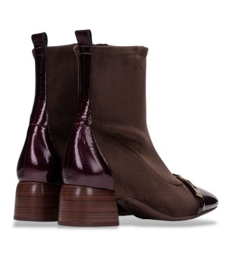 Hispanitas Botas de couro Varsóvia bordô