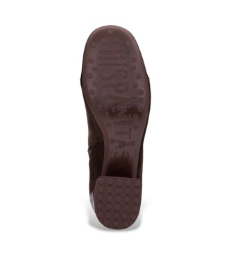 Hispanitas Botas de couro Varsóvia bordô