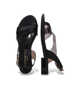 Hispanitas Cervo Leather Sandals black