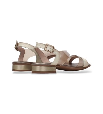 Hispanitas Beige Cervo Leather Sandals
