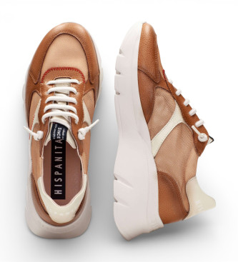 Hispanitas Baskets en cuir marron Cervo