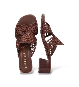 Hispanitas Bruna blommiga sandaler