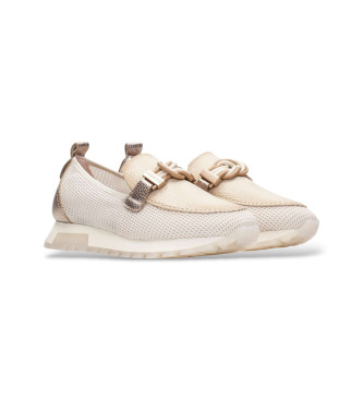 Hispanitas Formentera beige leather moccasins