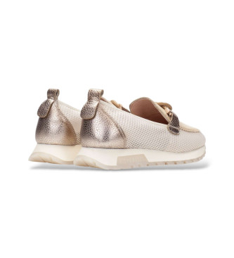 Hispanitas Formentera beige leather moccasins