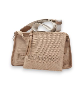 Hispanitas Sac � bandouli�re en tricot marron