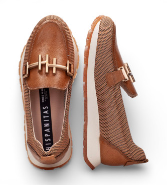 Hispanitas Mocassini in pelle marrone Melbourne
