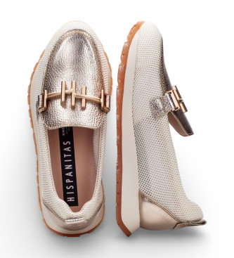 Hispanitas Melbourne Mokkasiner i l�der, m�rk beige