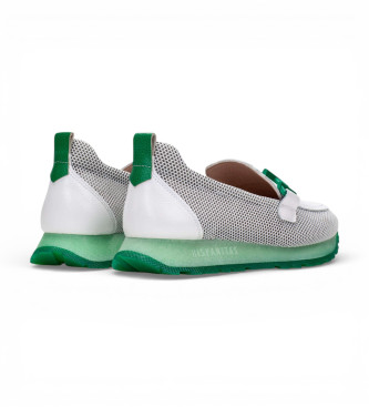 Hispanitas Melbourne l�dermokkasiner hvid, gr�n