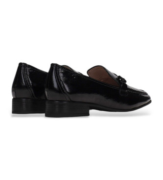 Hispanitas Black leather loafers with H trim