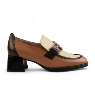 Hispanitas Mocassins en cuir marron Antifaz