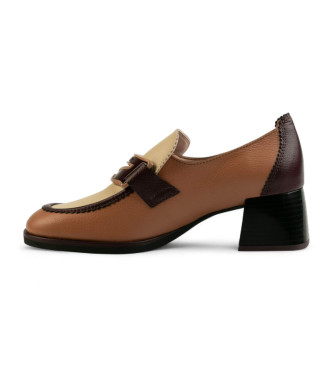 Hispanitas Mocassins en cuir marron Antifaz