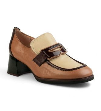 Hispanitas Mocassins en cuir marron Antifaz