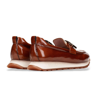 Hispanitas Braune Freizeit-Loafer aus Leder