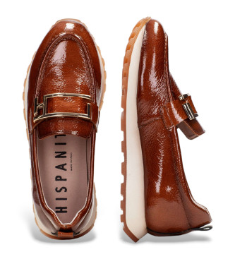 Hispanitas Mocassins en cuir dcontract marron