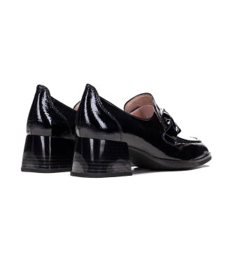 Hispanitas Charlize black leather loafers -Heel height 4.5cm