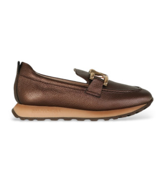 Hispanitas Mocassins de sport en cuir marron