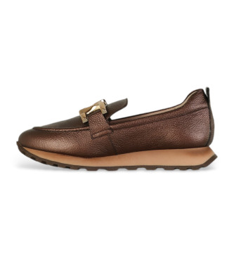 Hispanitas Mocassins de sport en cuir marron