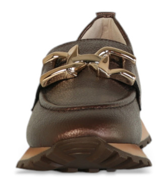 Hispanitas Mocassins de sport en cuir marron