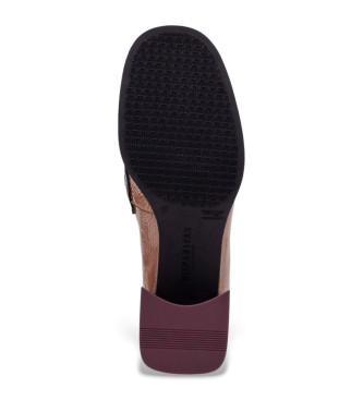 Hispanitas Mocassins en cuir marron avec fermeture  boucle sur le dessus