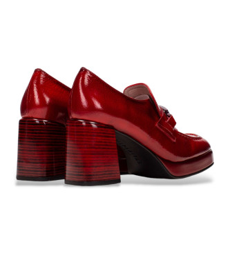 Hispanitas Mocasines de piel hebilla rojo