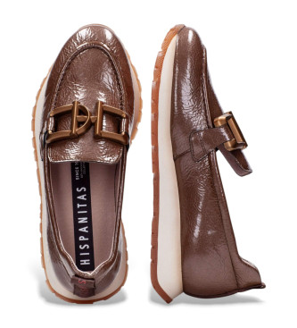 Hispanitas Mocasines de Piel Kansas Rock marrn