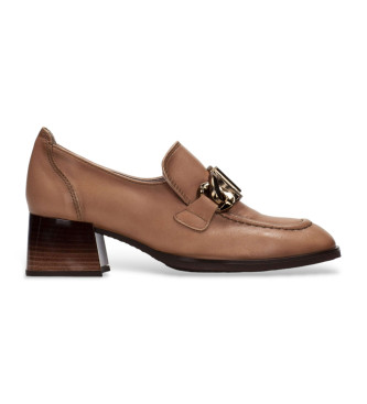 Hispanitas Mocasines de piel marrn nude