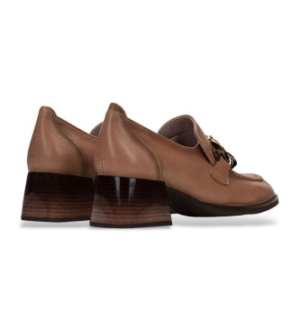 Hispanitas Nudebrune loafers i lder