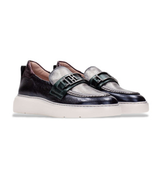Hispanitas Mitternachtsblaue Leder-Slipper