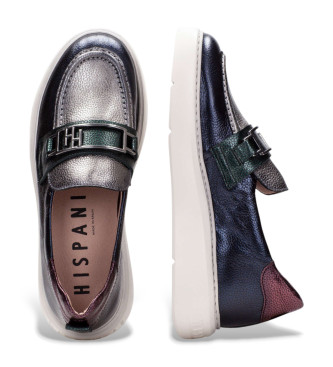 Hispanitas Mitternachtsblaue Leder-Slipper