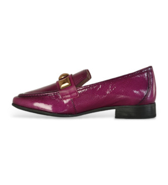 Hispanitas Rio magenta leather loafers