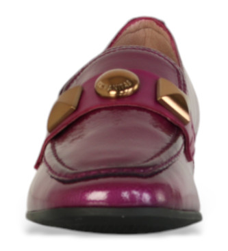 Hispanitas Rio magenta leather loafers