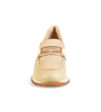 Hispanitas Mocassins desportivos em pele bege