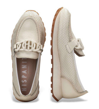 Hispanitas Sport beige leren loafers