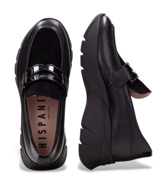 Hispanitas Mocassins de sport en cuir noir