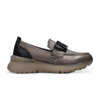 Hispanitas Sport loafers i lder bly