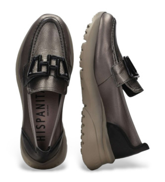 Hispanitas Mocassins en cuir sport plomb