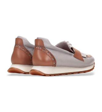 Hispanitas Mocasines de piel Velour gris, marrn