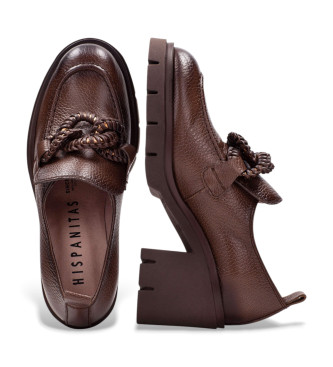 Hispanitas Zurich Brown Leather Moccasins