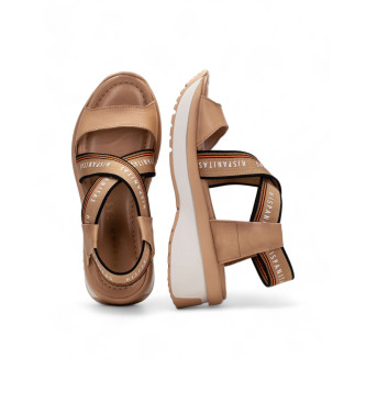 Hispanitas Mykonos brown leather sandals