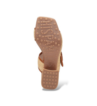 Hispanitas Brune raffia-sandaler