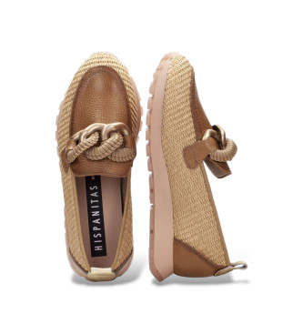 Hispanitas Mocasines de Piel Slip marr�n