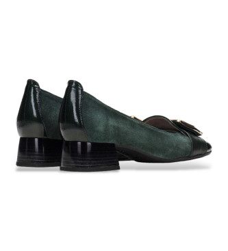 Hispanitas Zapatos de piel bloque verde