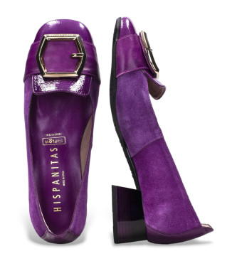 Hispanitas Lilac leather block shoes