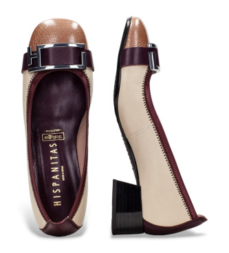 Hispanitas Sapatos de couro bege Manila Vino-Milk