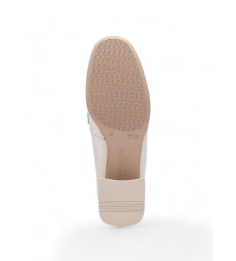 Hispanitas Rio Panna white leather loafers -Heel height 4.5cm