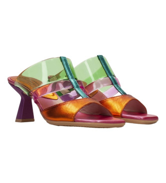 Hispanitas Danielle Multi-Metal multicolour leather sandals -Heel height 6.5cm