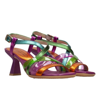 Hispanitas Večbarvni usnjeni sandali Danielle -Višina pete 6 cm